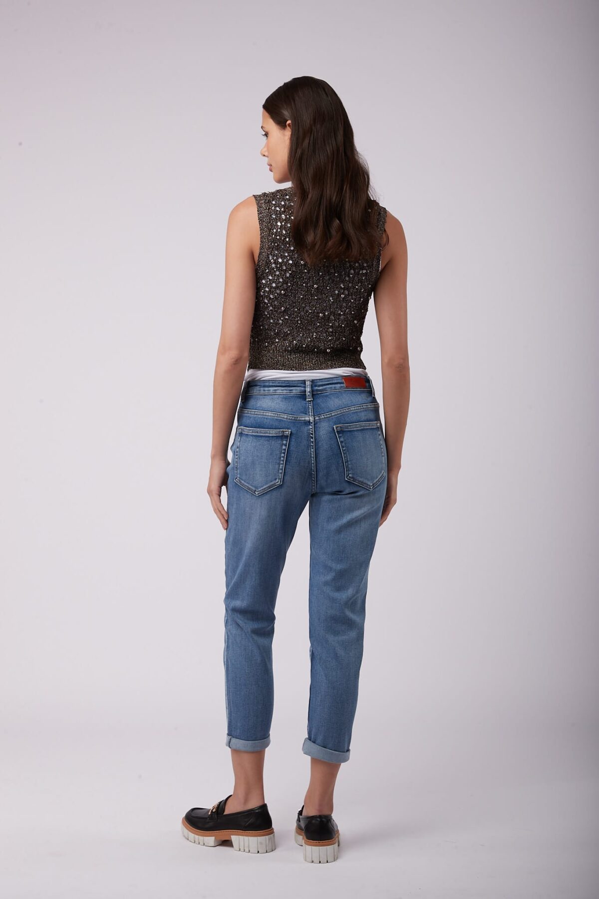 Jean Boyfriend Bleu Moyen – Image 3