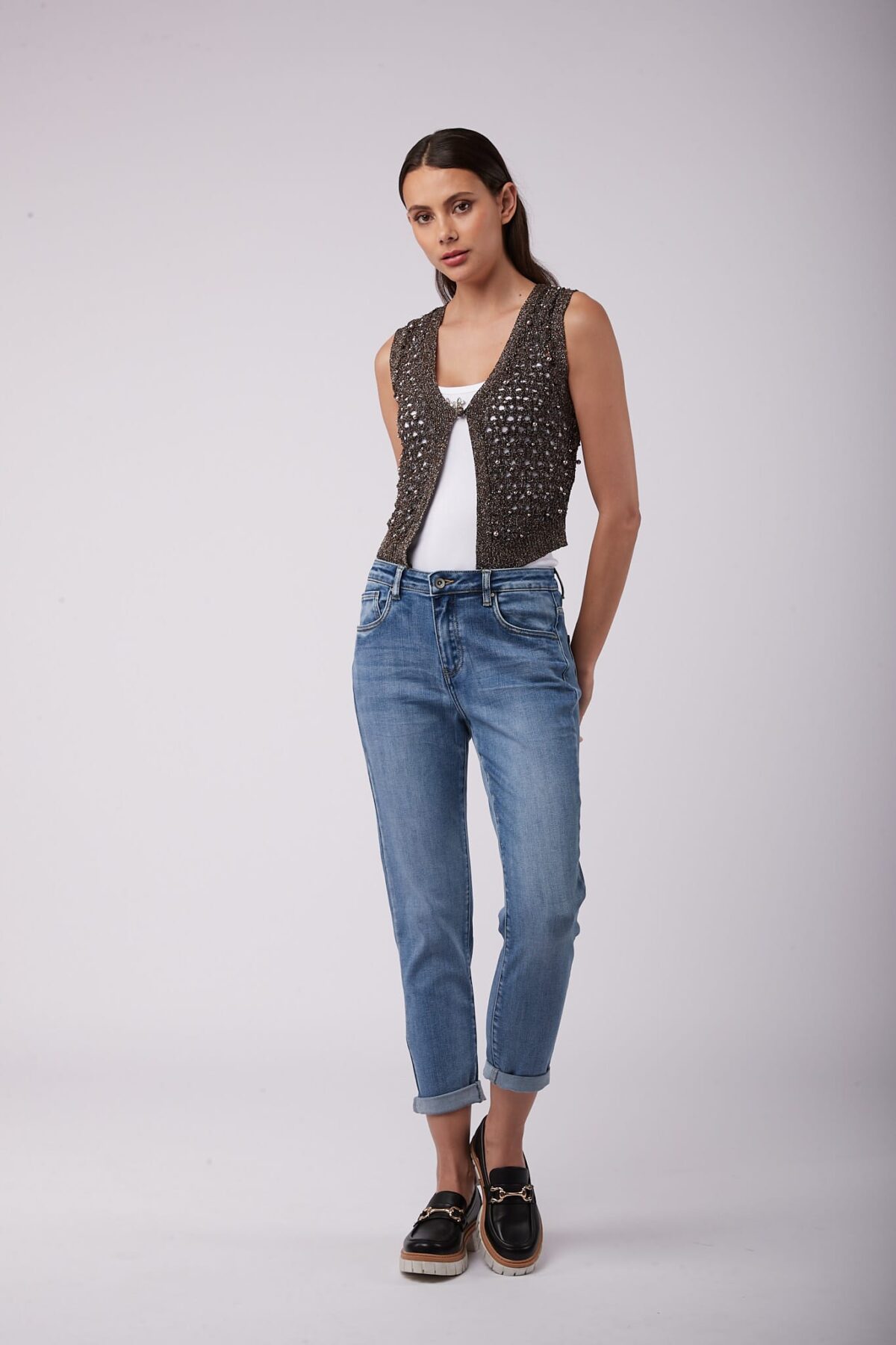 Jean Boyfriend Bleu Moyen