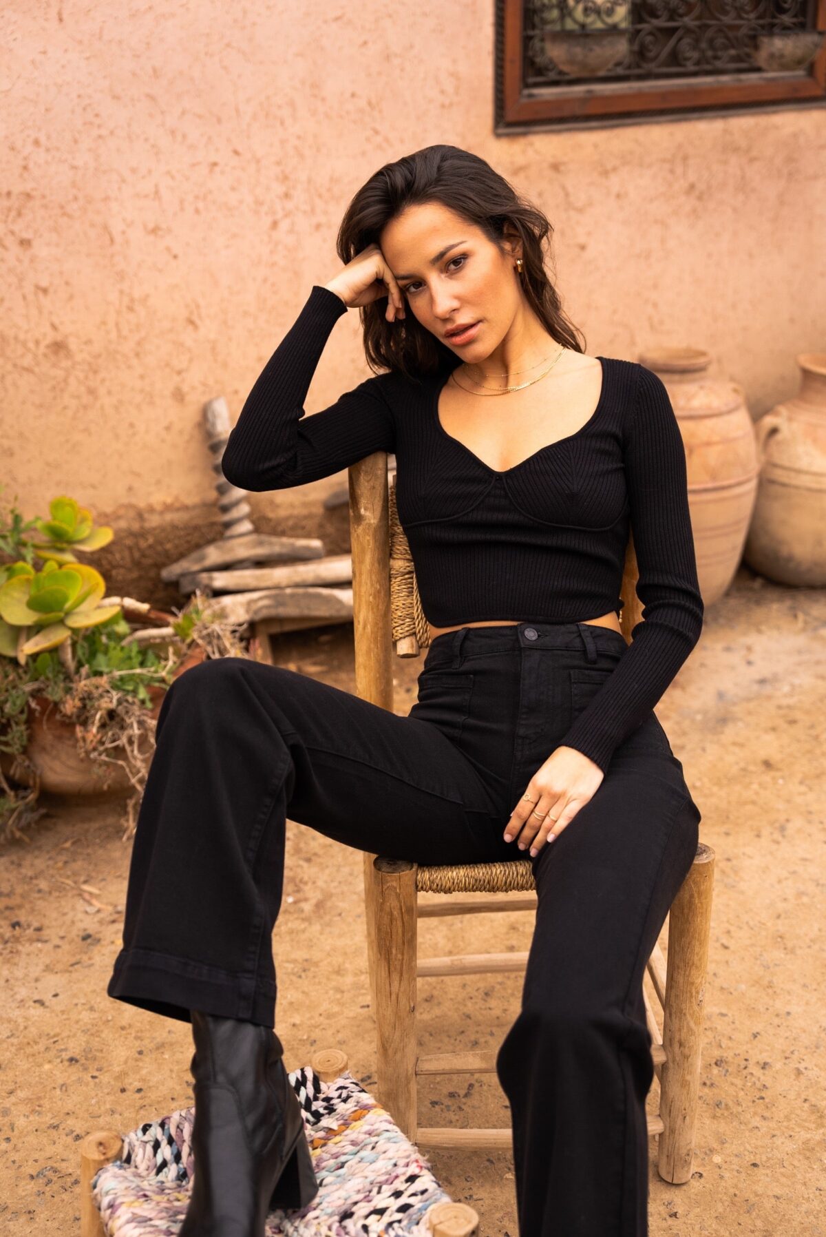 Pantalon Coupe Droite Large Noir – Image 6