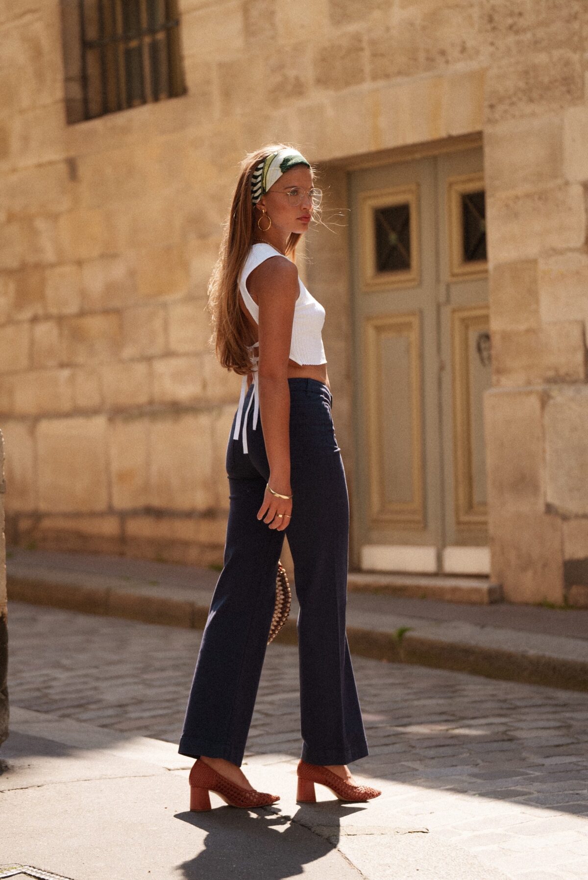 Pantalon Coupe Droite Large Marine – Image 5