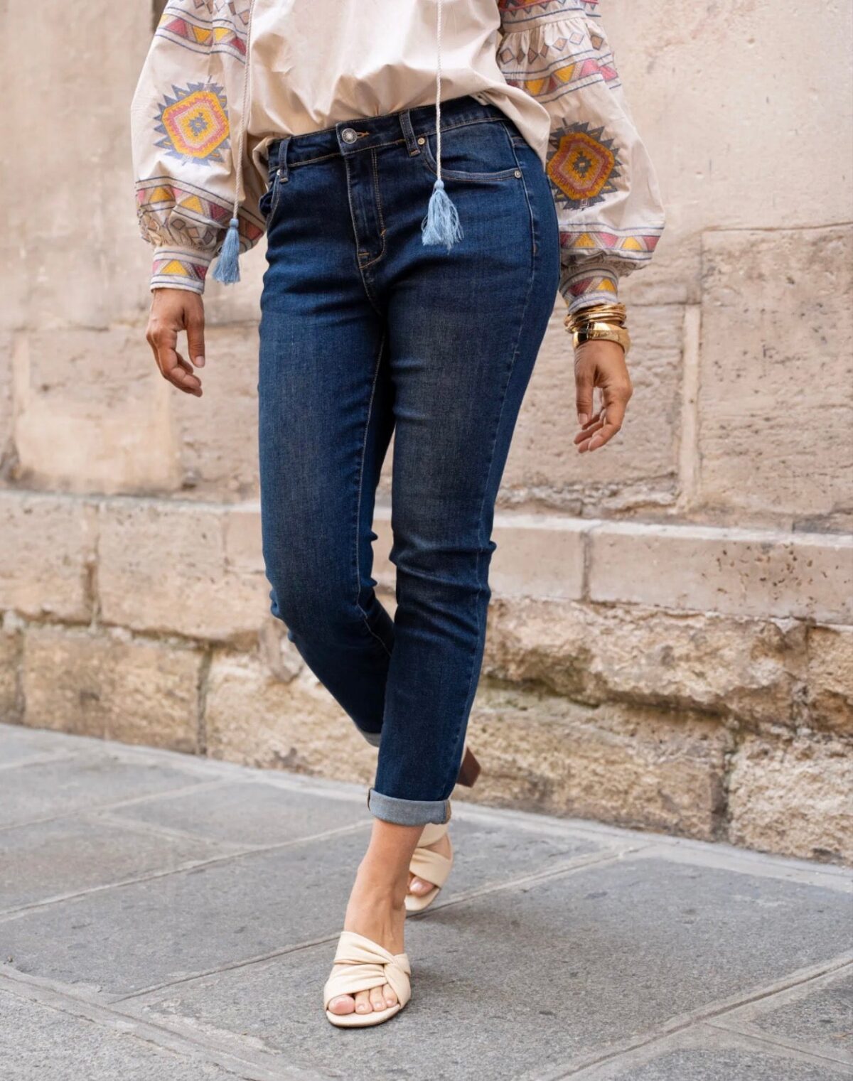 Jean Boyfriend Bleu Foncé – Image 3
