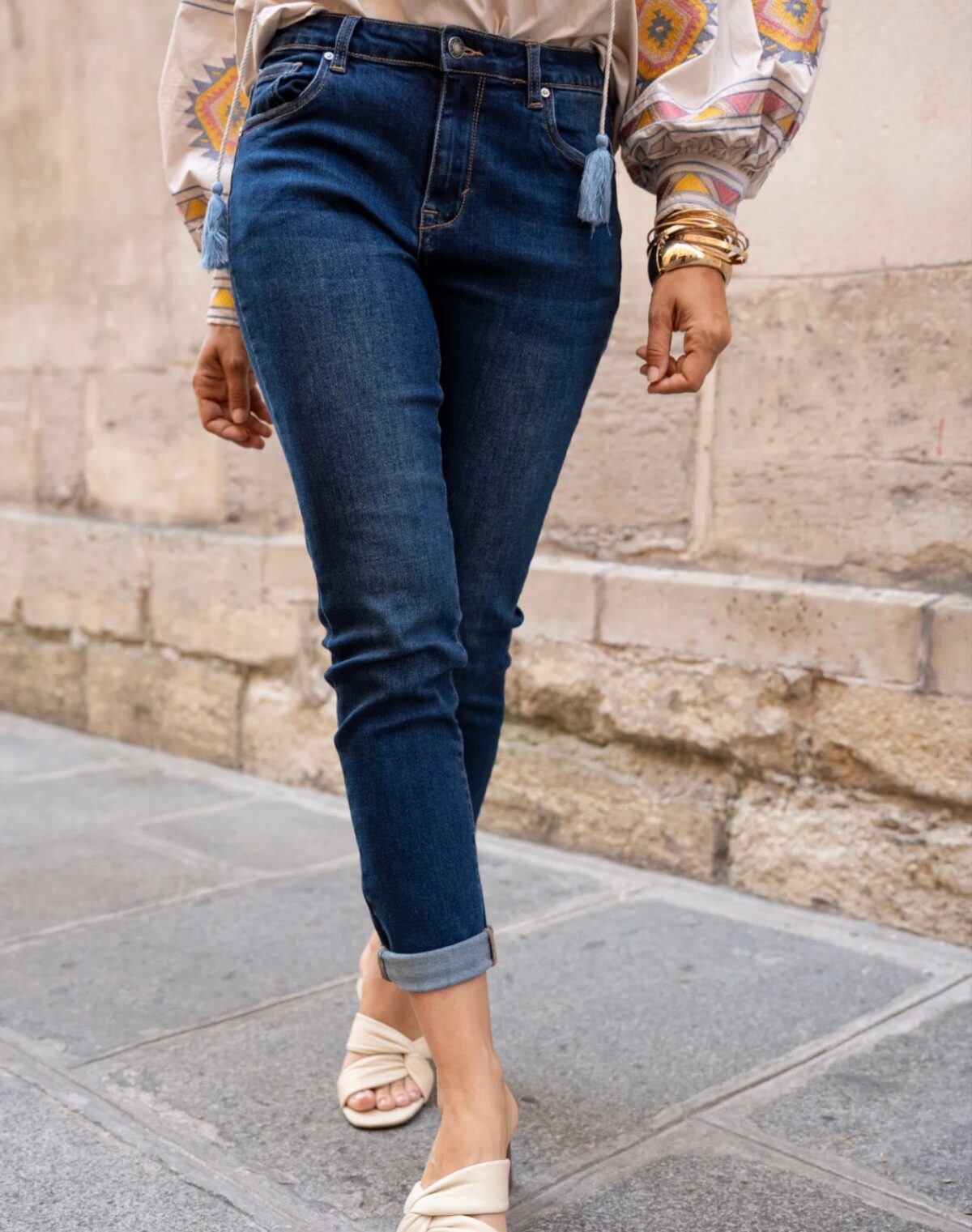 Jean Boyfriend Bleu Foncé