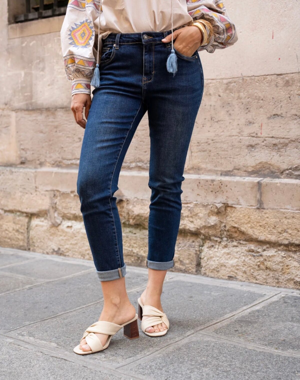 Jean Boyfriend Bleu Foncé – Image 5